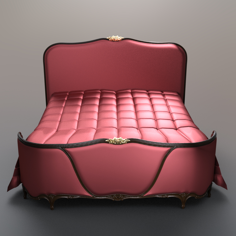 Luxury Upholstered Tufted Bed AQ3D Daz Content