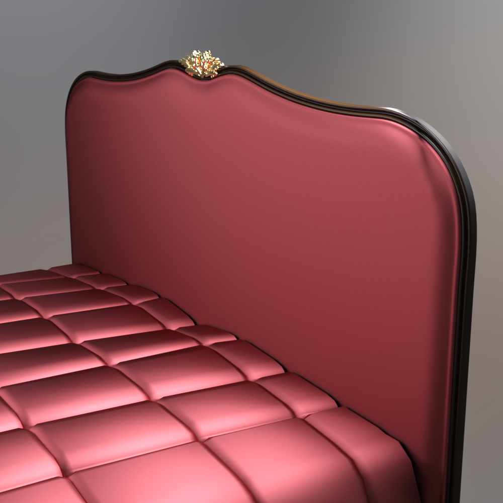 Luxury Upholstered Tufted Bed AQ3D Daz Content