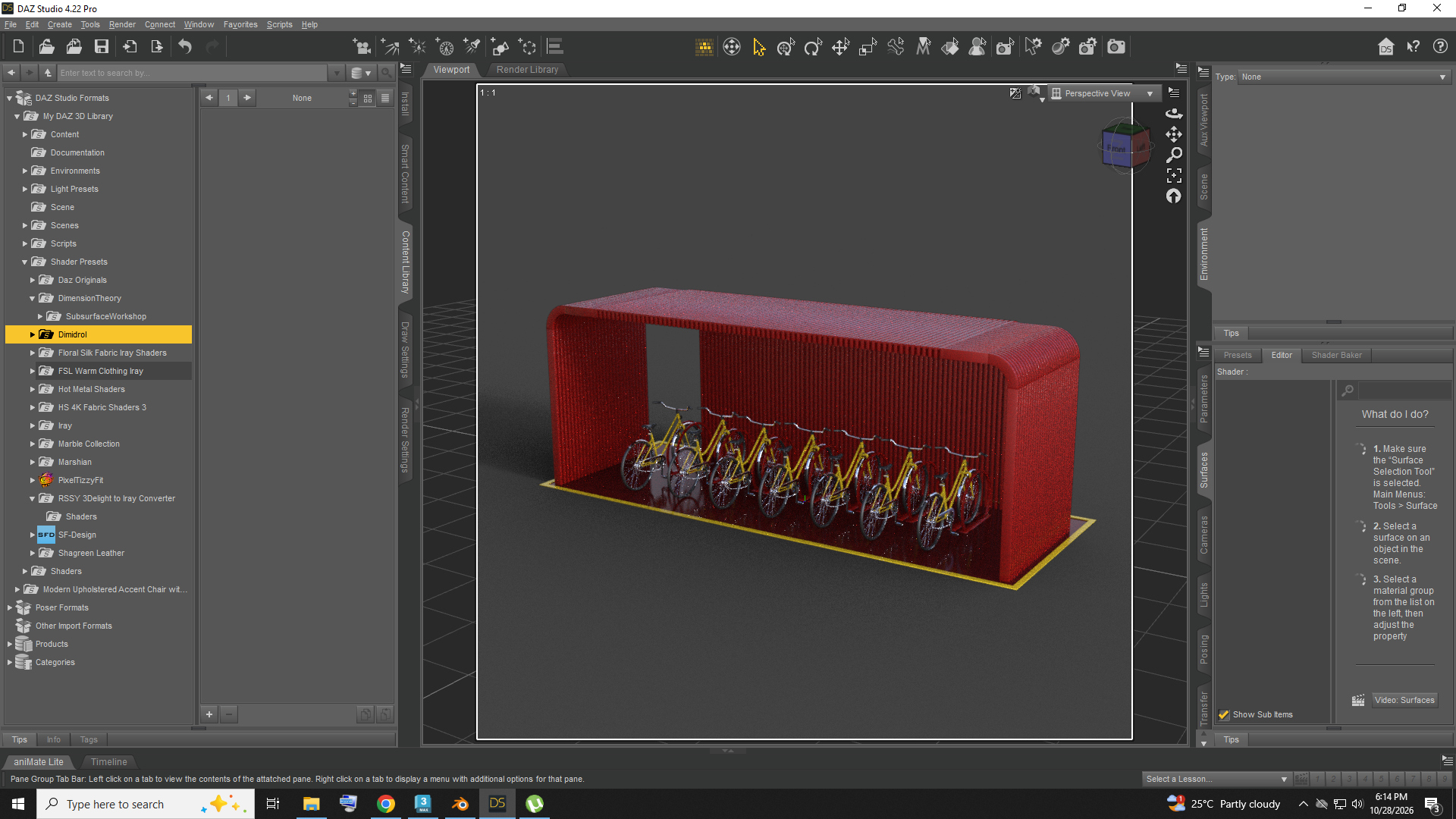 Modern Bicycle Parking Shelter with Bike Racks AQ3D Daz Content