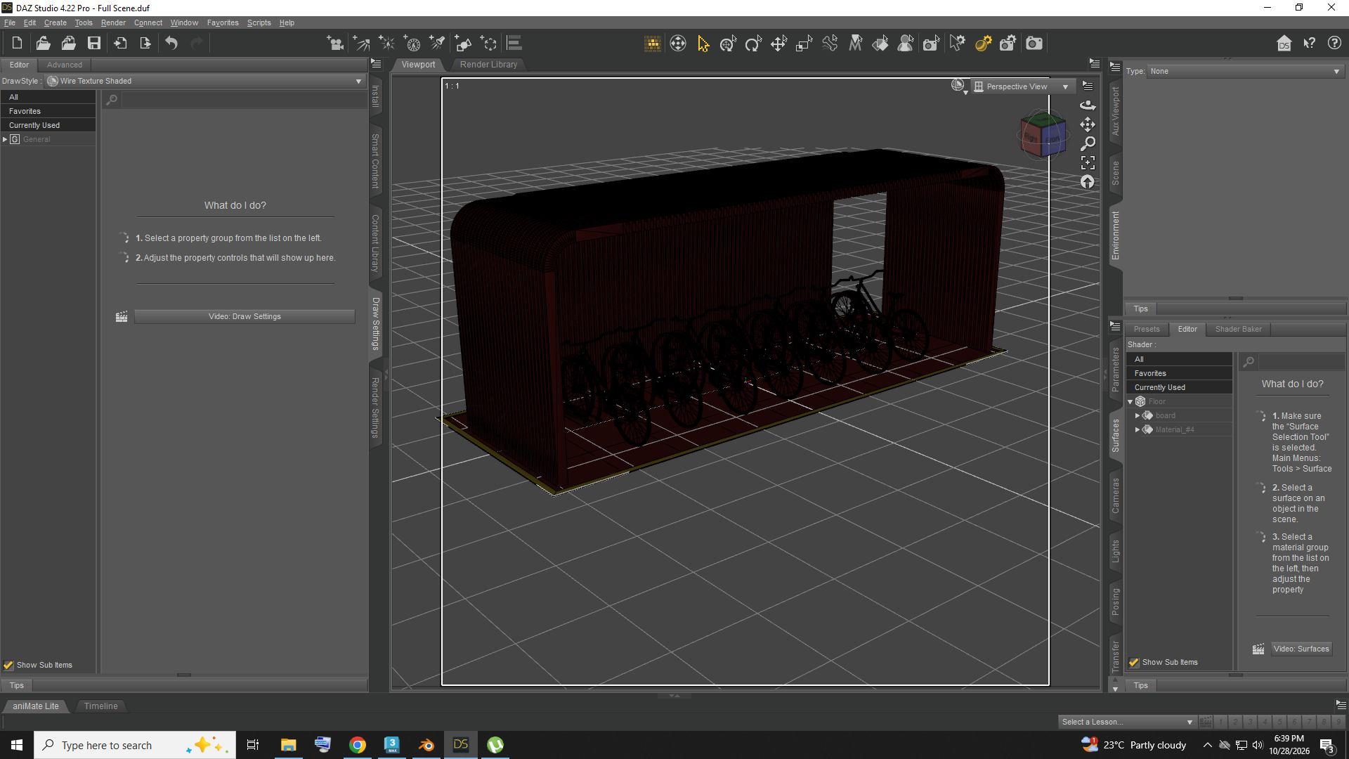 Modern Bicycle Parking Shelter with Bike Racks AQ3D Daz Content