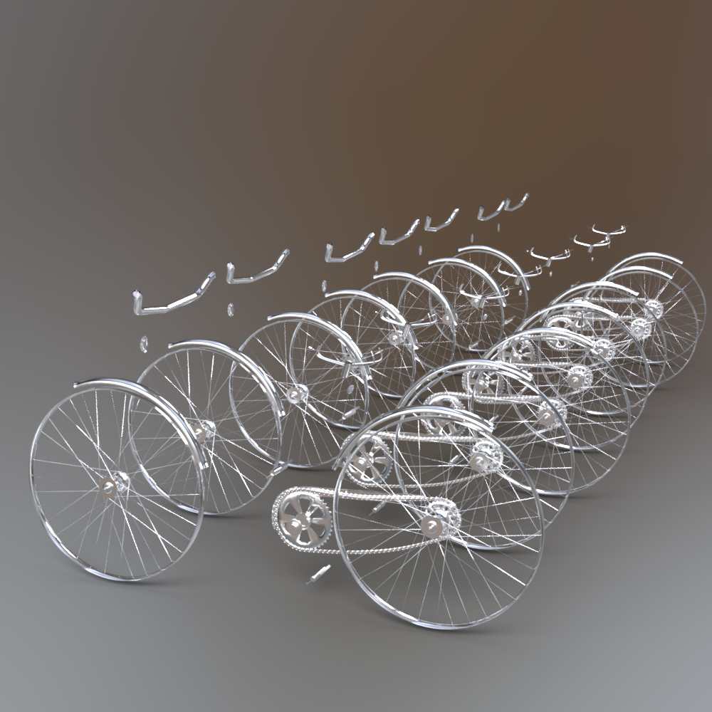 Modern Bicycle Parking Shelter with Bike Racks AQ3D Daz Content