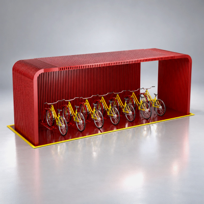 Modern Bicycle Parking Shelter with Bike Racks AQ3D