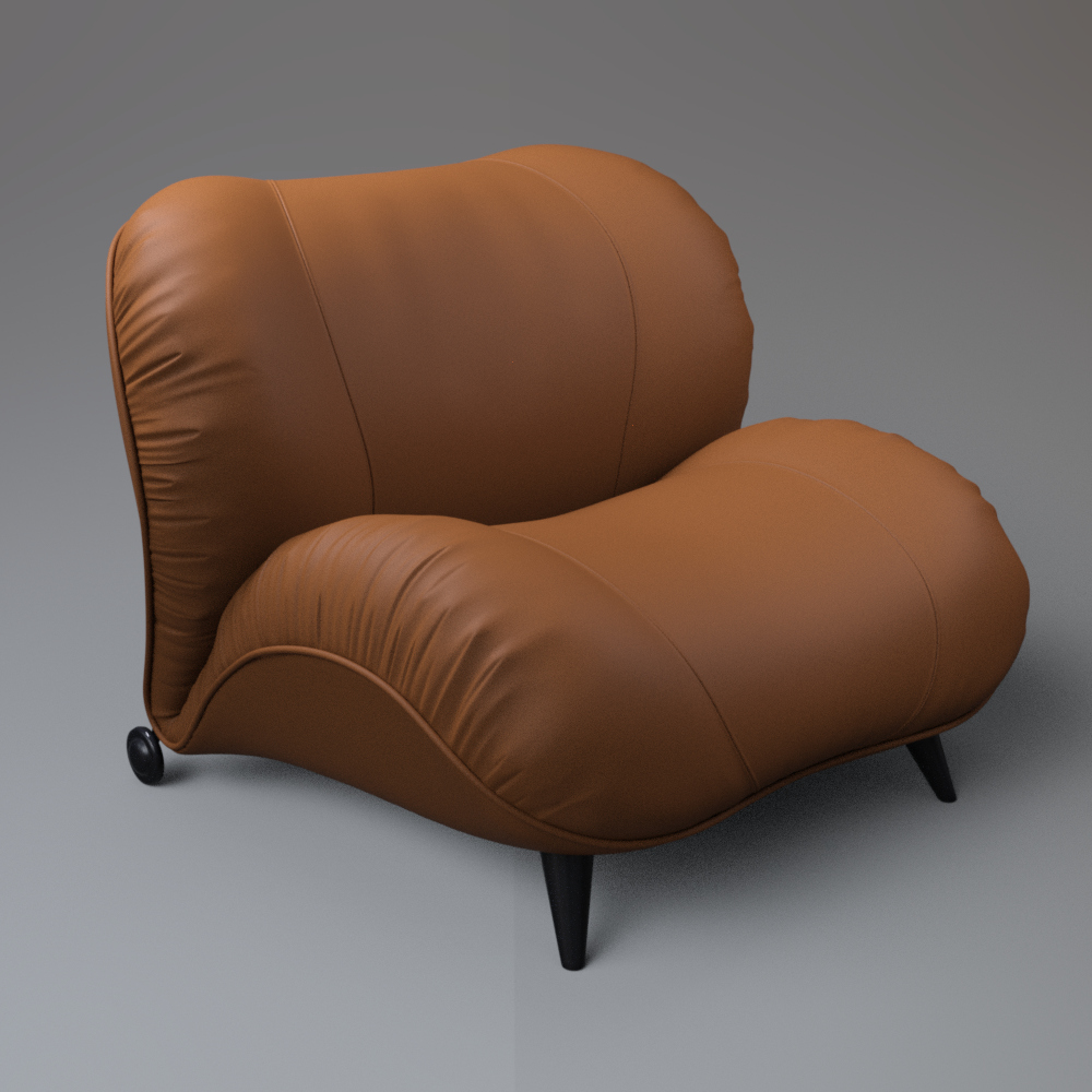 Modern Brown Upholstered Accent Chair AQ3D Daz Content