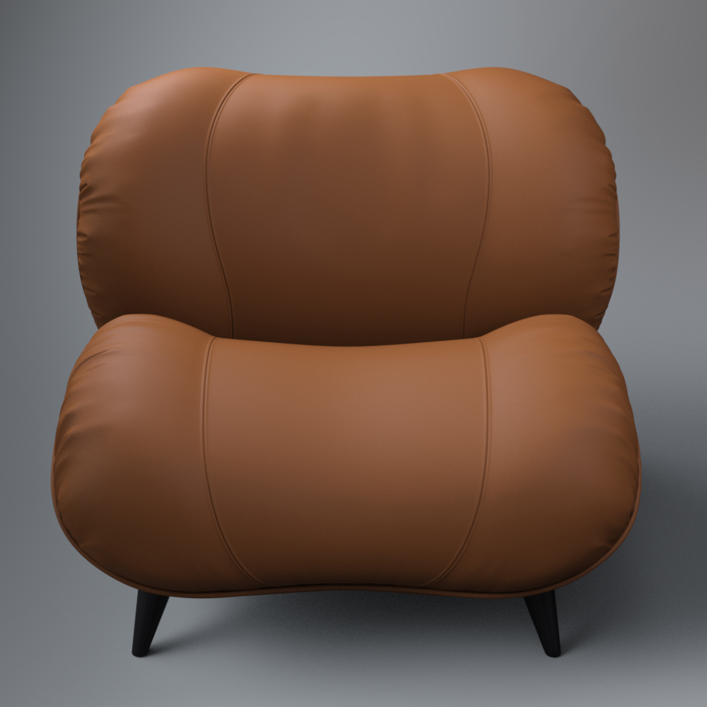Modern Brown Upholstered Accent Chair AQ3D Daz Content