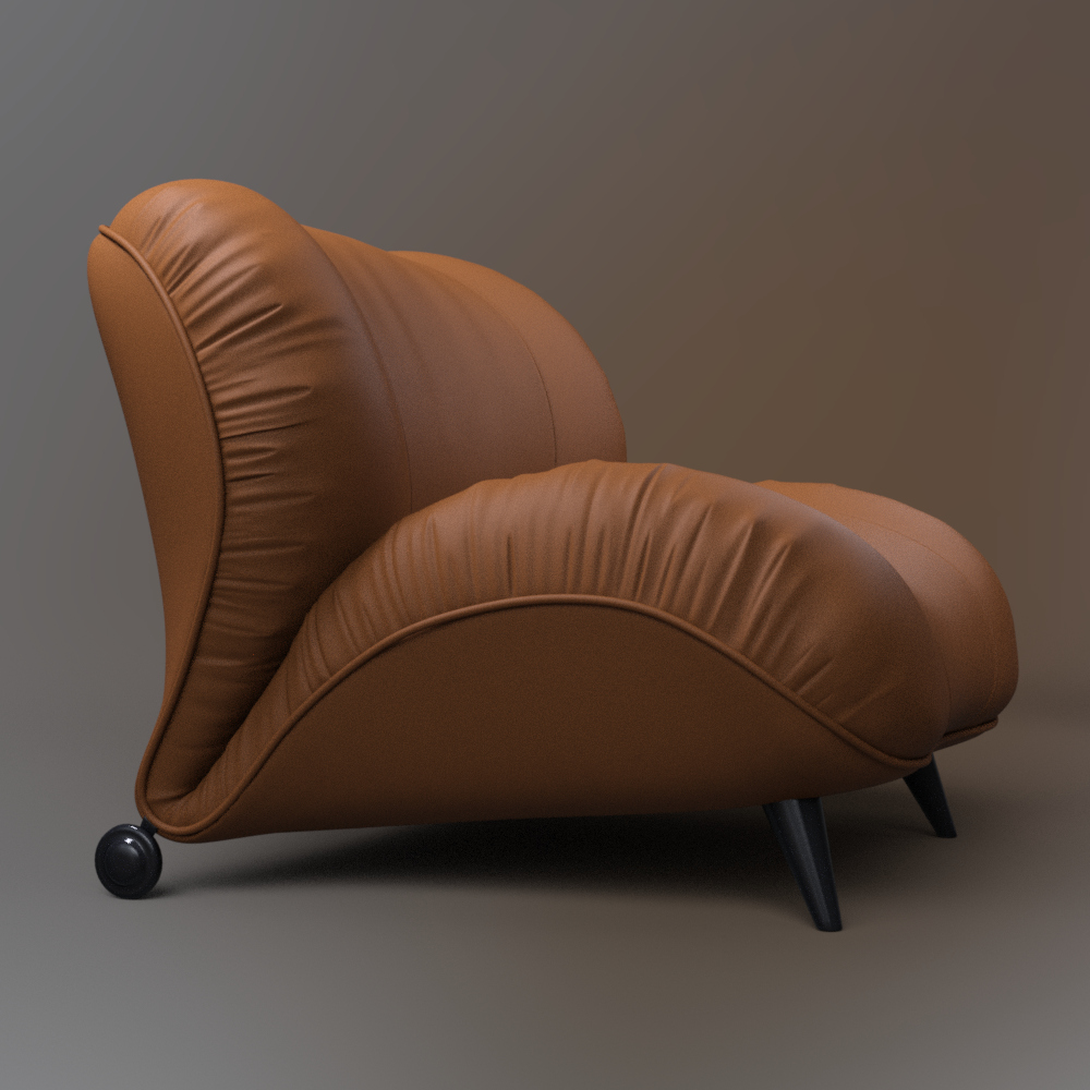 Modern Brown Upholstered Accent Chair AQ3D Daz Content