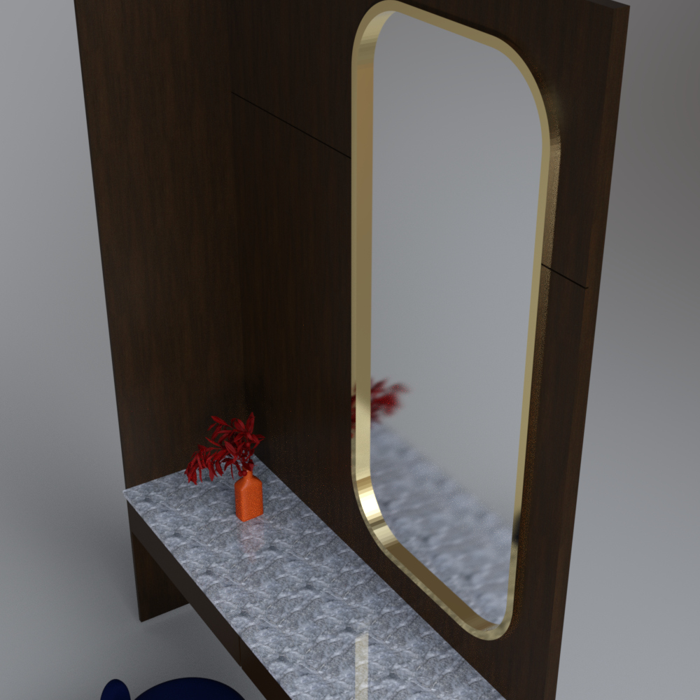 Modern Dressing Table and Stool AQ3D Daz Content