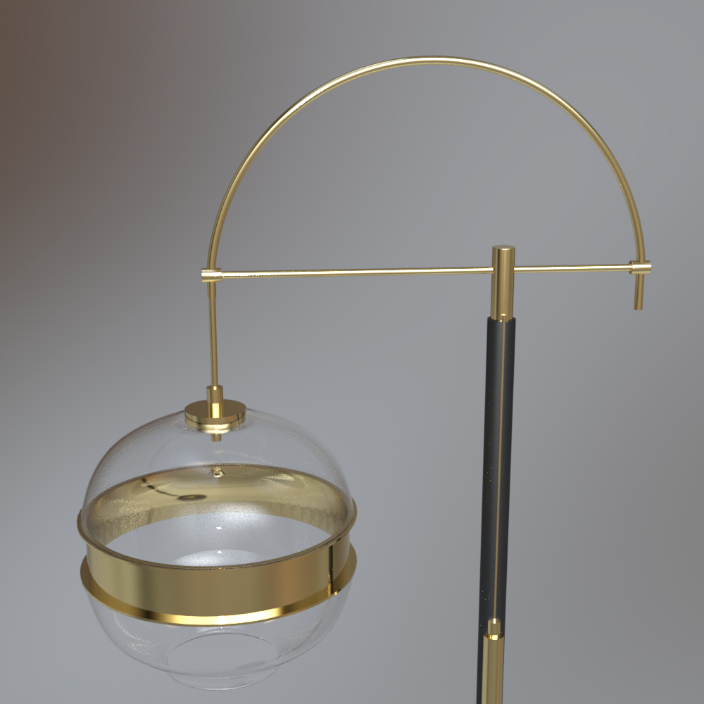 Modern Gold and Black Floor Lamp AQ3D Daz Content