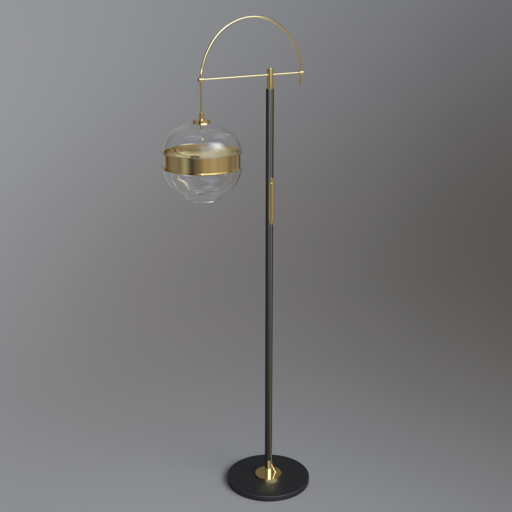 Modern Gold and Black Floor Lamp AQ3D Daz Content