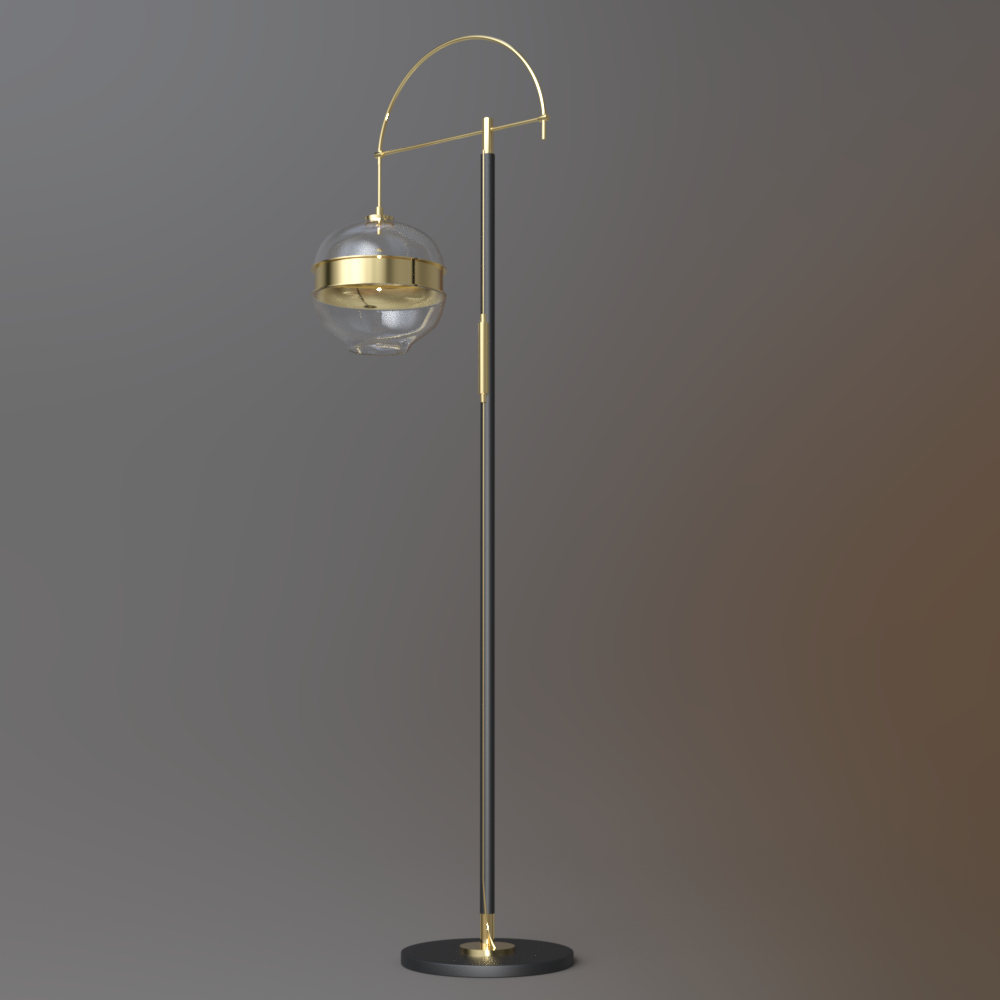 Modern Gold and Black Floor Lamp AQ3D Daz Content