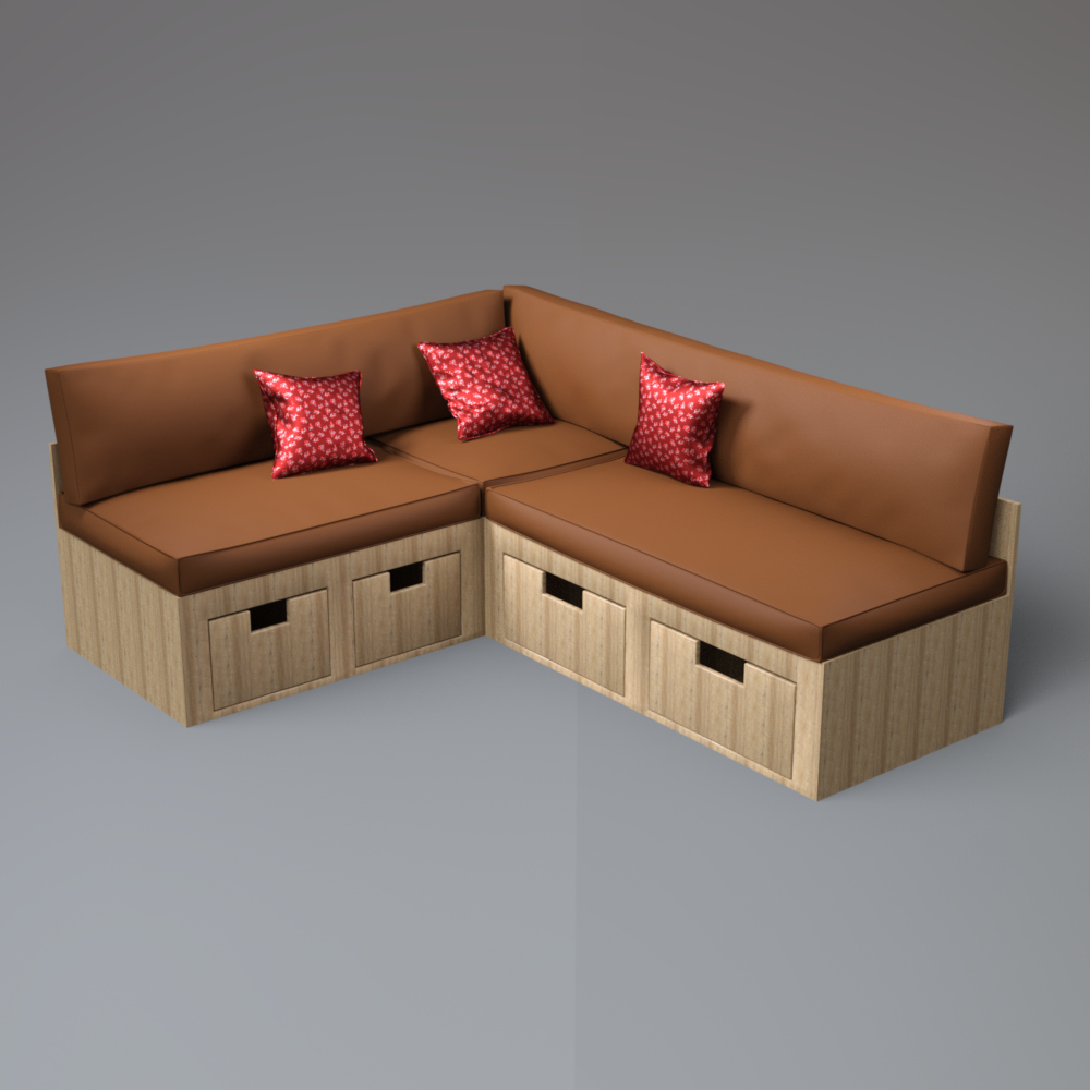 Modern L Shaped Sofa AQ3D Daz Content