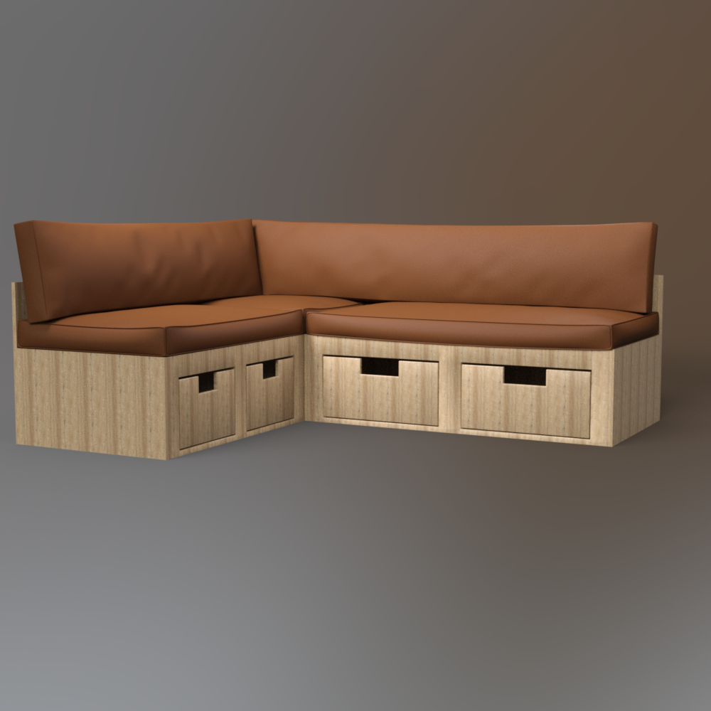 Modern L Shaped Sofa AQ3D Daz Content