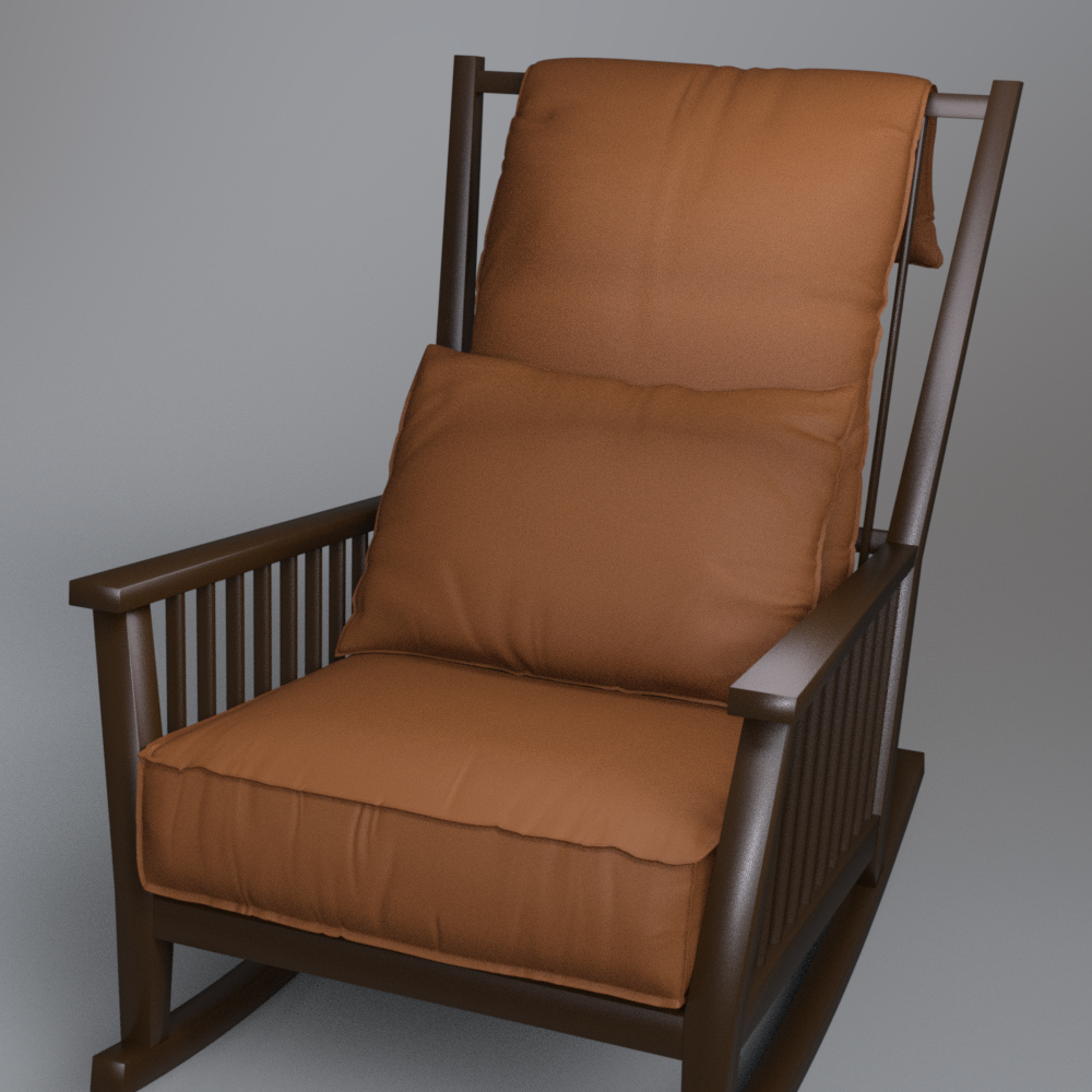 Modern L Shaped Sofa Set With Rocking Chair and Rug AQ3D Daz Content