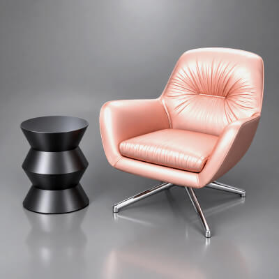 Modern Lounge Chair & Side Table 3D Model AQ3D
