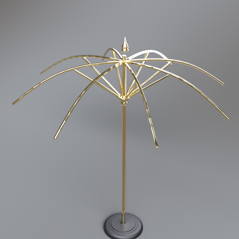 Modern Outdoor Patio Umbrella With Round Base AQ3D Daz Content