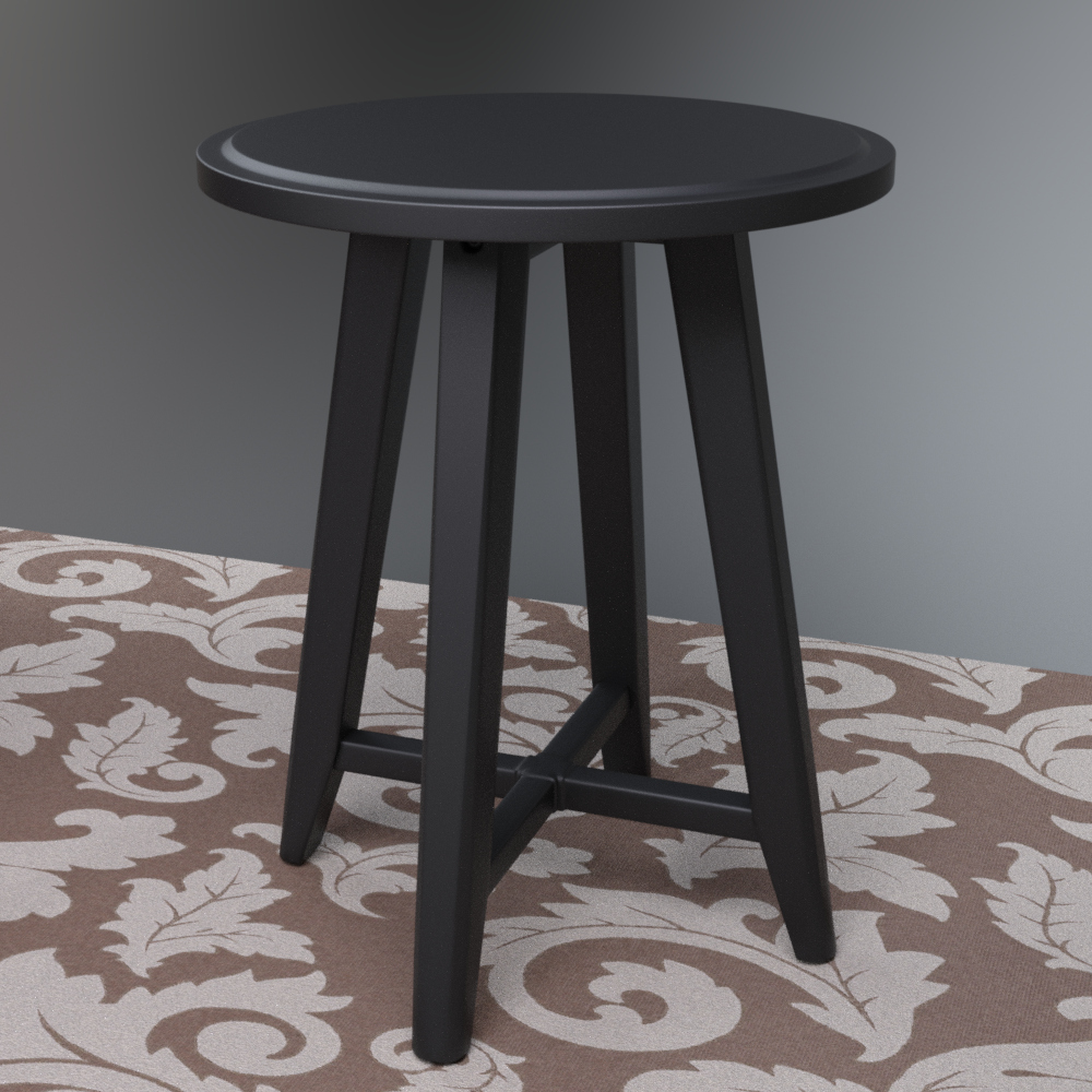 Modern Red Upholstered Armchair with Side Table and Rug Daz Content