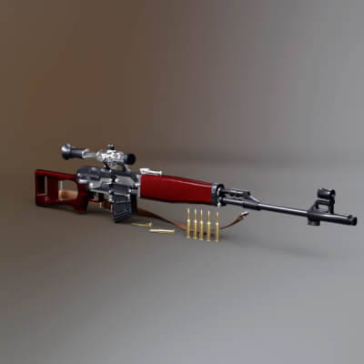 Modern Sniper Rifle with Scope and Ammo AQ3D