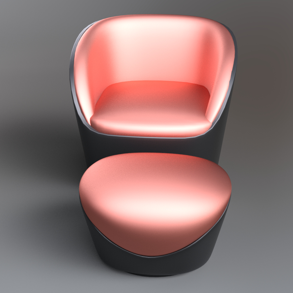 Modern Upholstered Accent Chair with Matching Ottoman AQ3D Daz Content