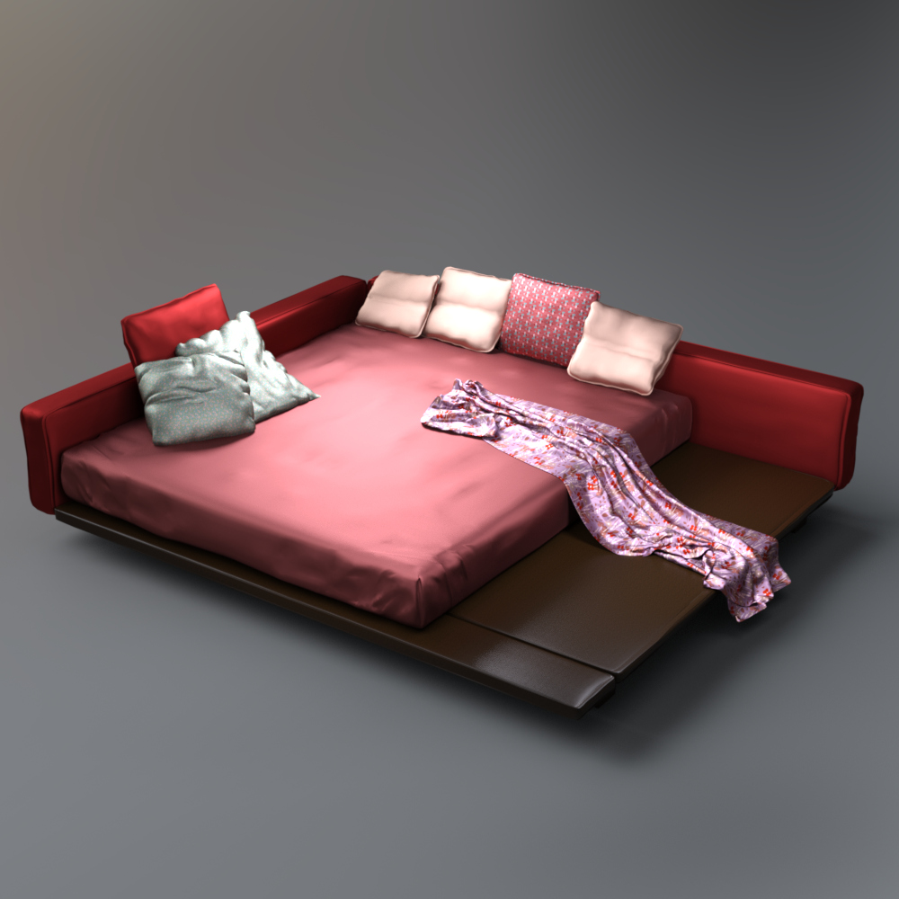 Modern Upholstered Daybed AQ3D Daz Content
