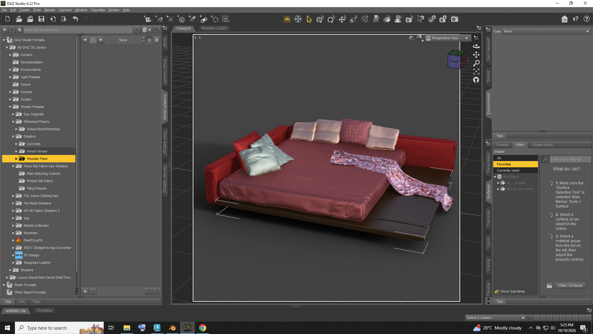 Modern Upholstered Daybed AQ3D Daz Content