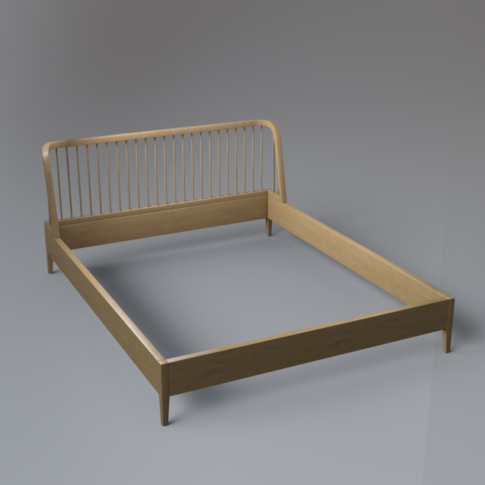 Modern Wooden Bed with Black Bedding AQ3D Daz Content