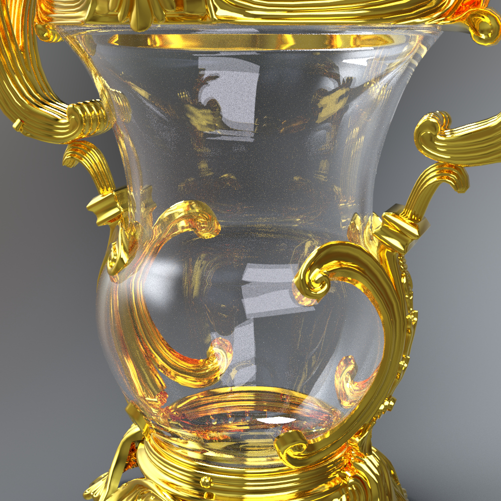 Ornate Golden Decorative Vase With Baroque Scroll Handles Daz Content