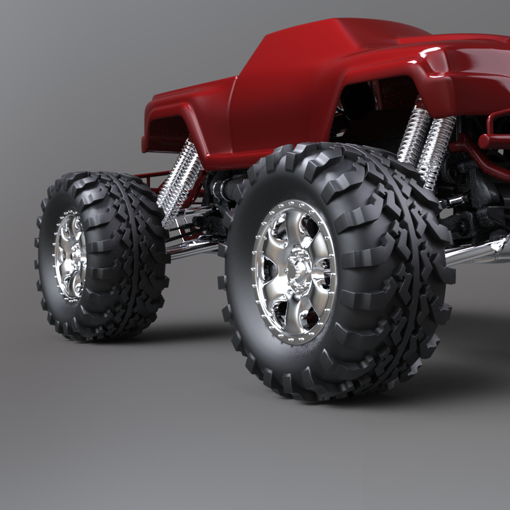 Rc Monster Truck 3D Model With Remote Controller Aq3D Daz Content