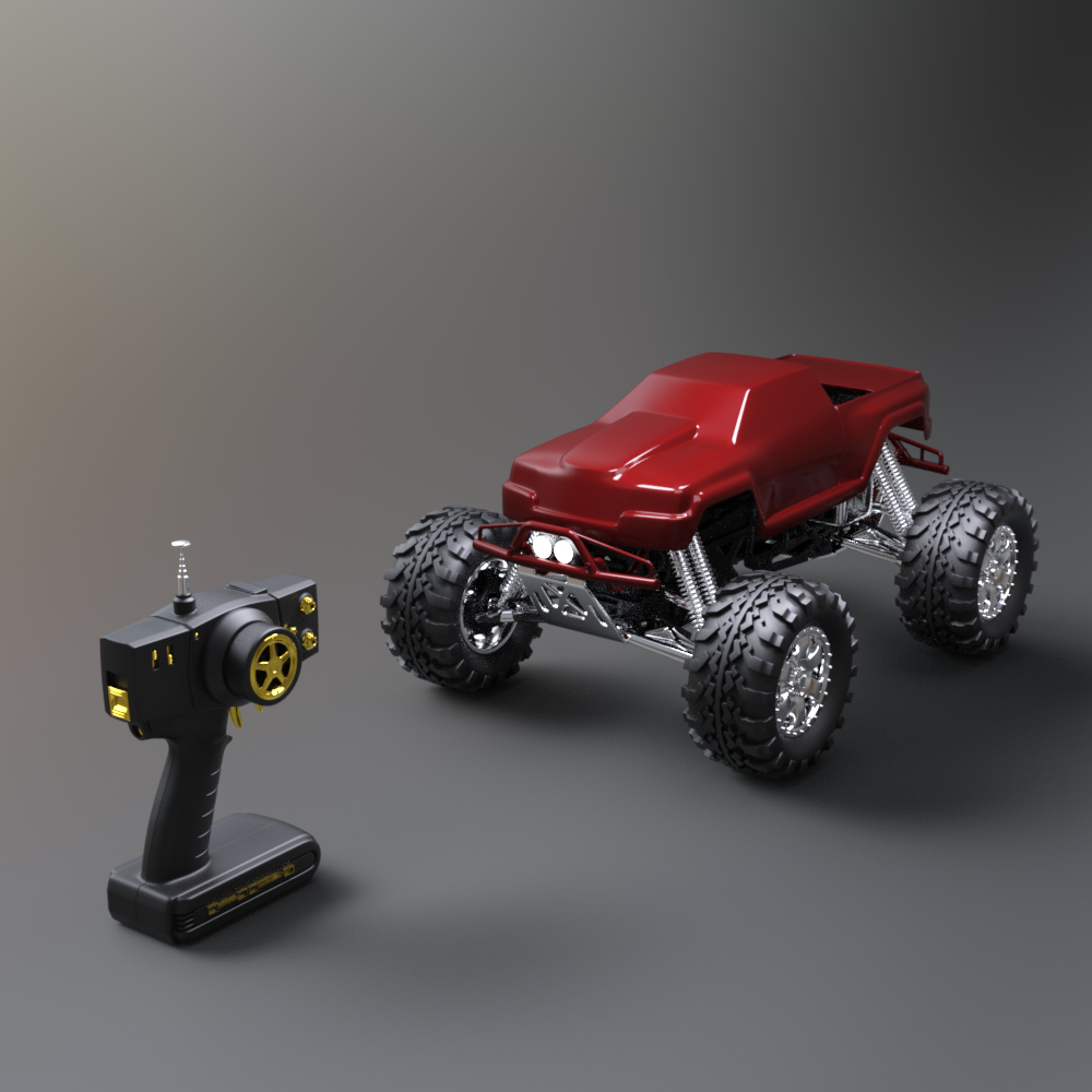 Rc Monster Truck 3D Model With Remote Controller Aq3D Daz Content