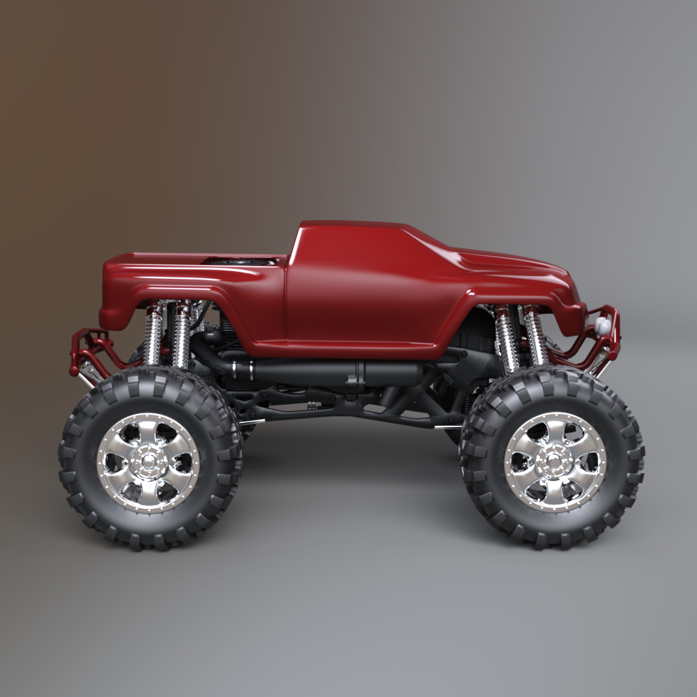 Rc Monster Truck 3D Model With Remote Controller Aq3D Daz Content