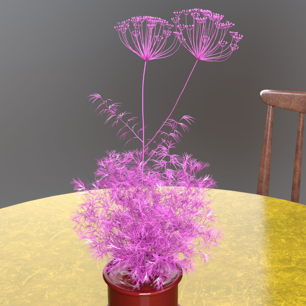 Round Dining Table with 3 Wooden Chairs AQ3D Daz Content