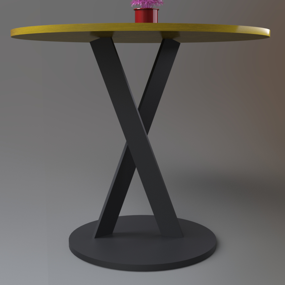 Round Dining Table with 3 Wooden Chairs AQ3D Daz Content
