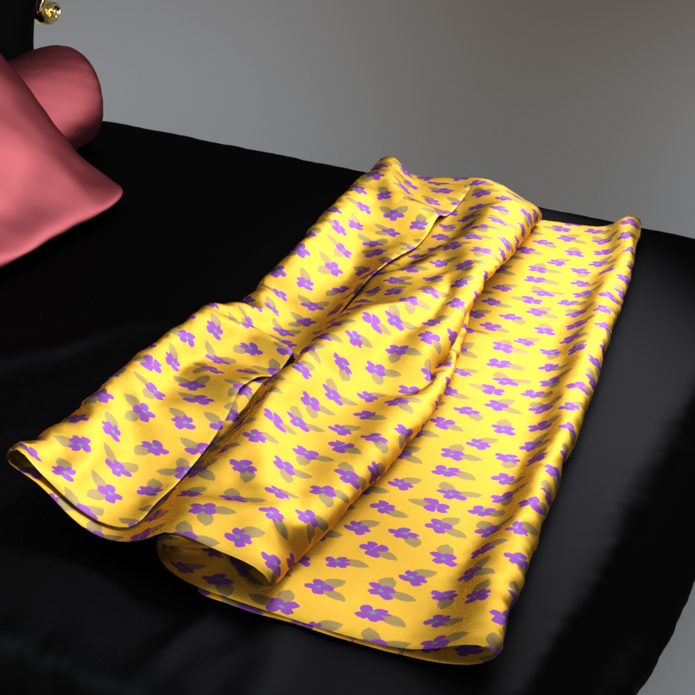Royal Luxury Upholstered Bed with Gold Frame AQ3D Daz Content