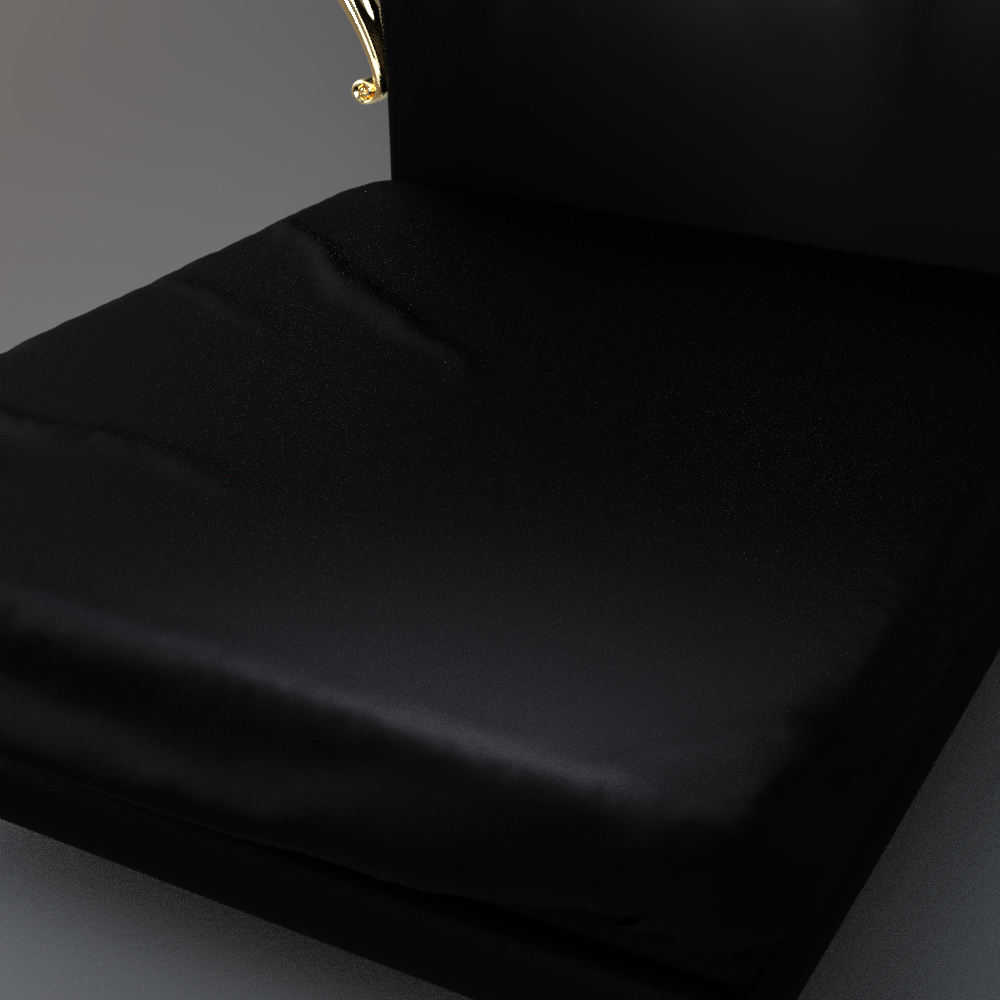 Royal Luxury Upholstered Bed with Gold Frame AQ3D Daz Content