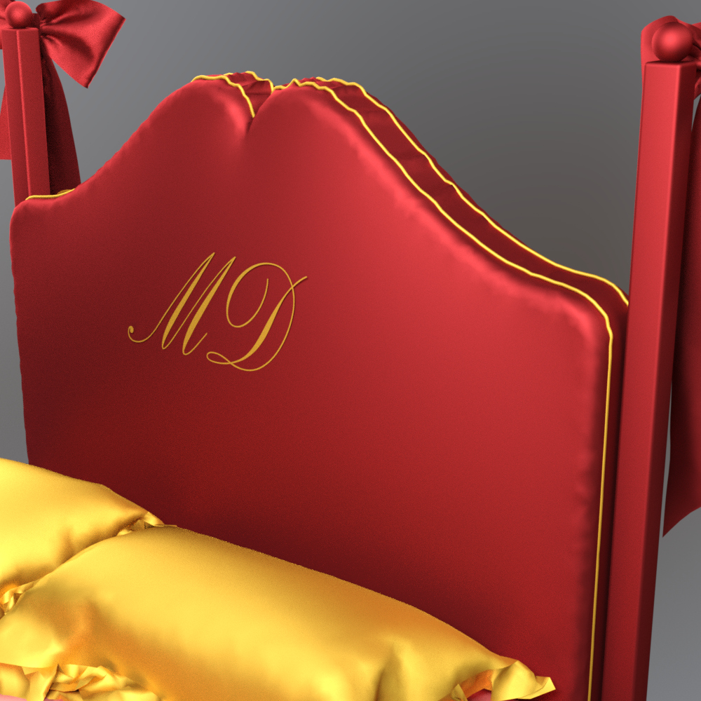 Royal Red Canopy Bed With Silk Drapes Daz Content