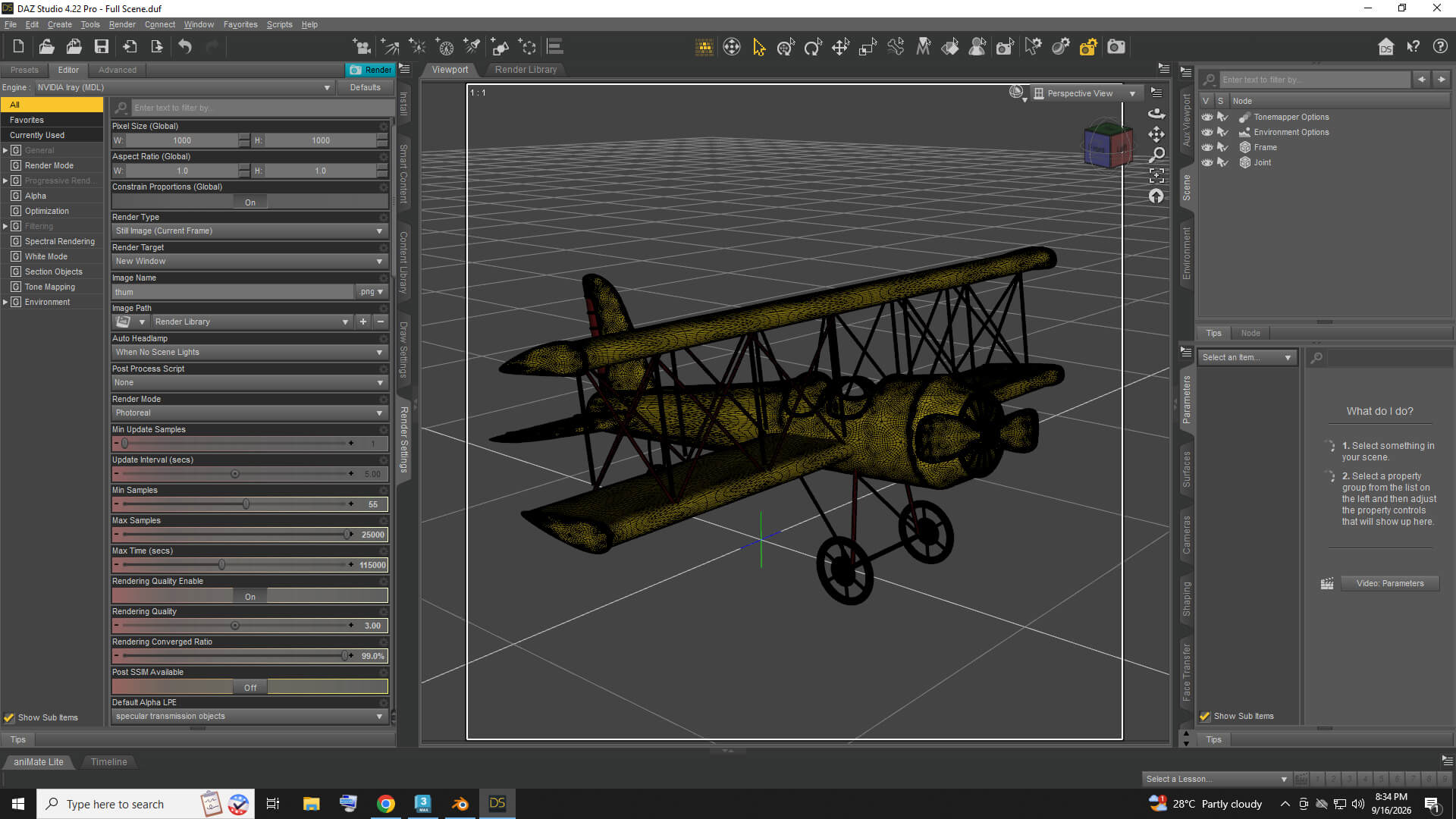 Vintage Toy Biplane AQ3D Daz Content
