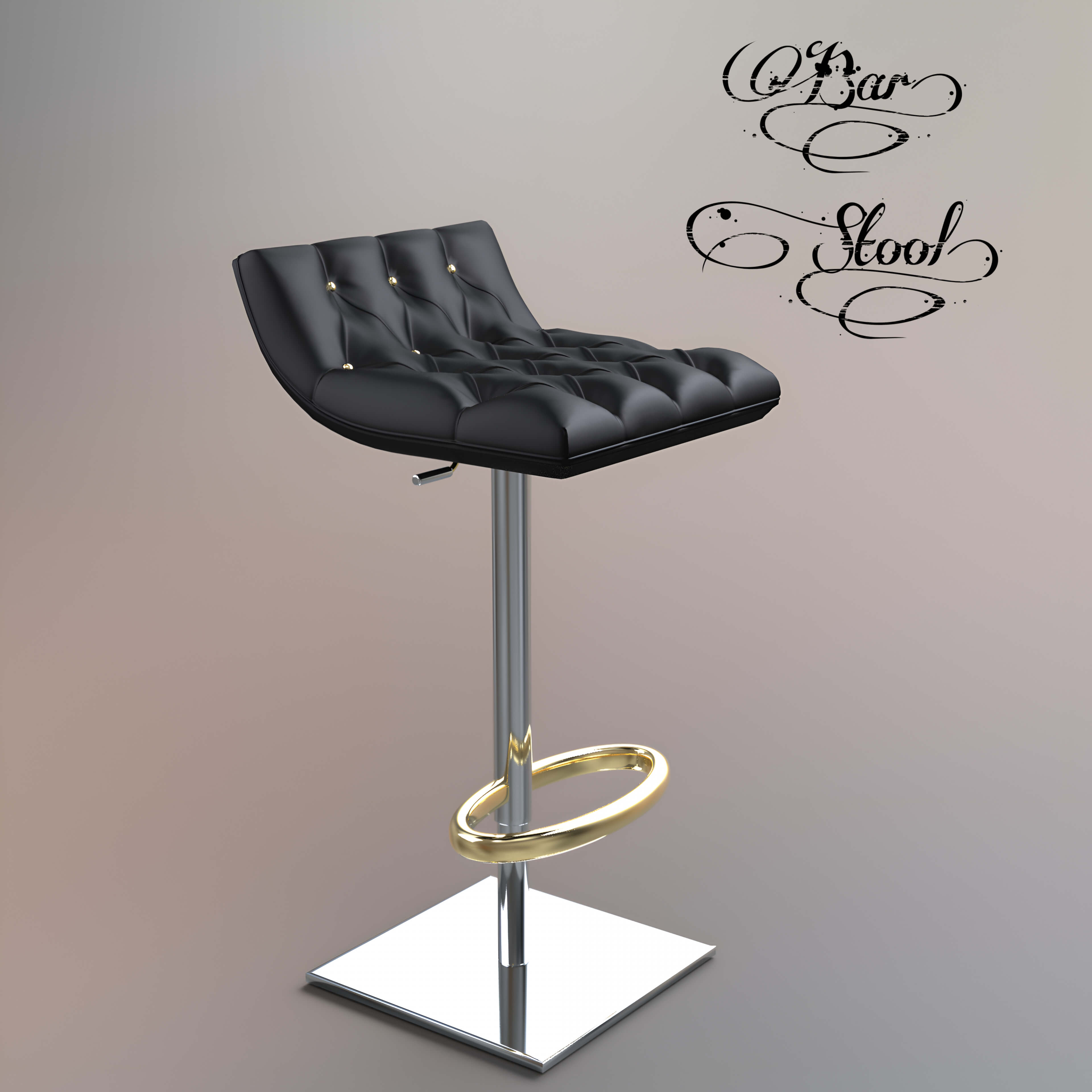 A3S P-Bar Stool 10 3D Render, Digital Artwork by Architect3DStudio