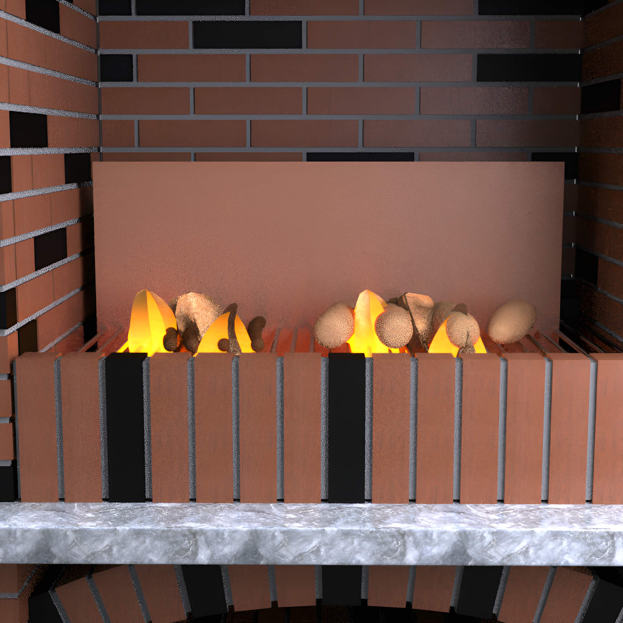 A3S P-Brick Barbecue Grill 3D Render, Digital Artwork by Architect3DStudio