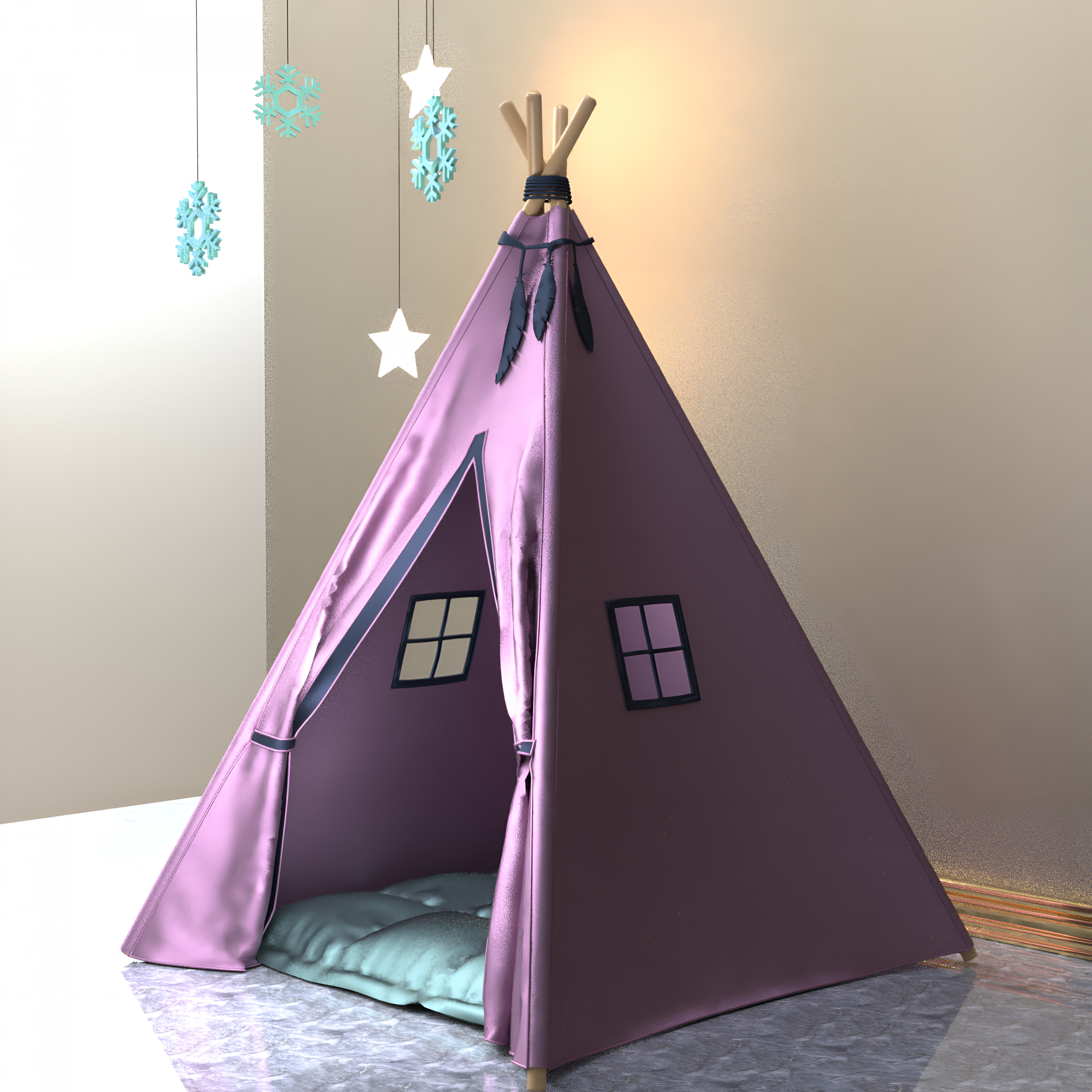 A3S P-Childrens Tent House 3D Render, Digital Artwork by Architect3DStudio