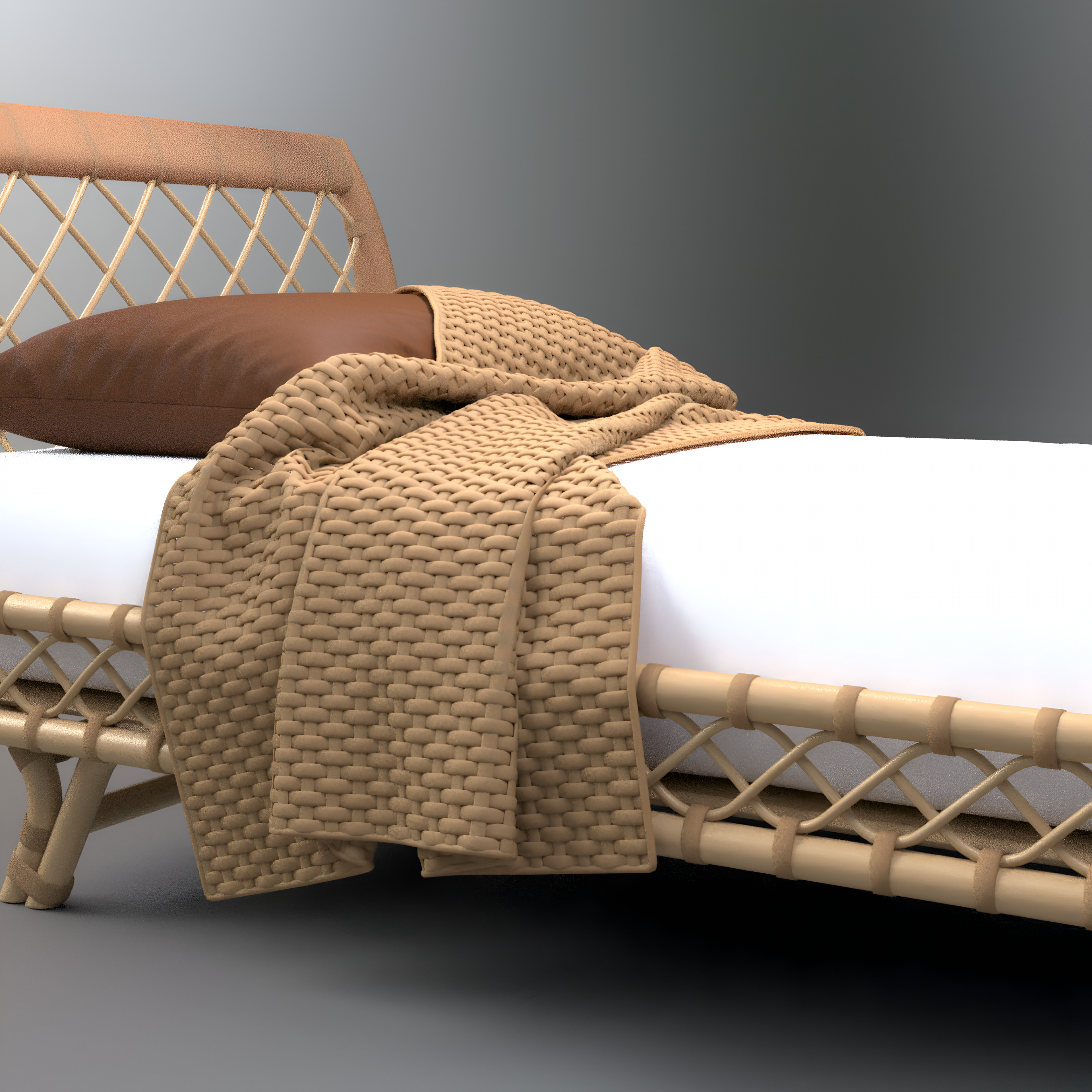 A3S P-Sofa Bed 2 3D Render, Digital Artwork by Architect3DStudio