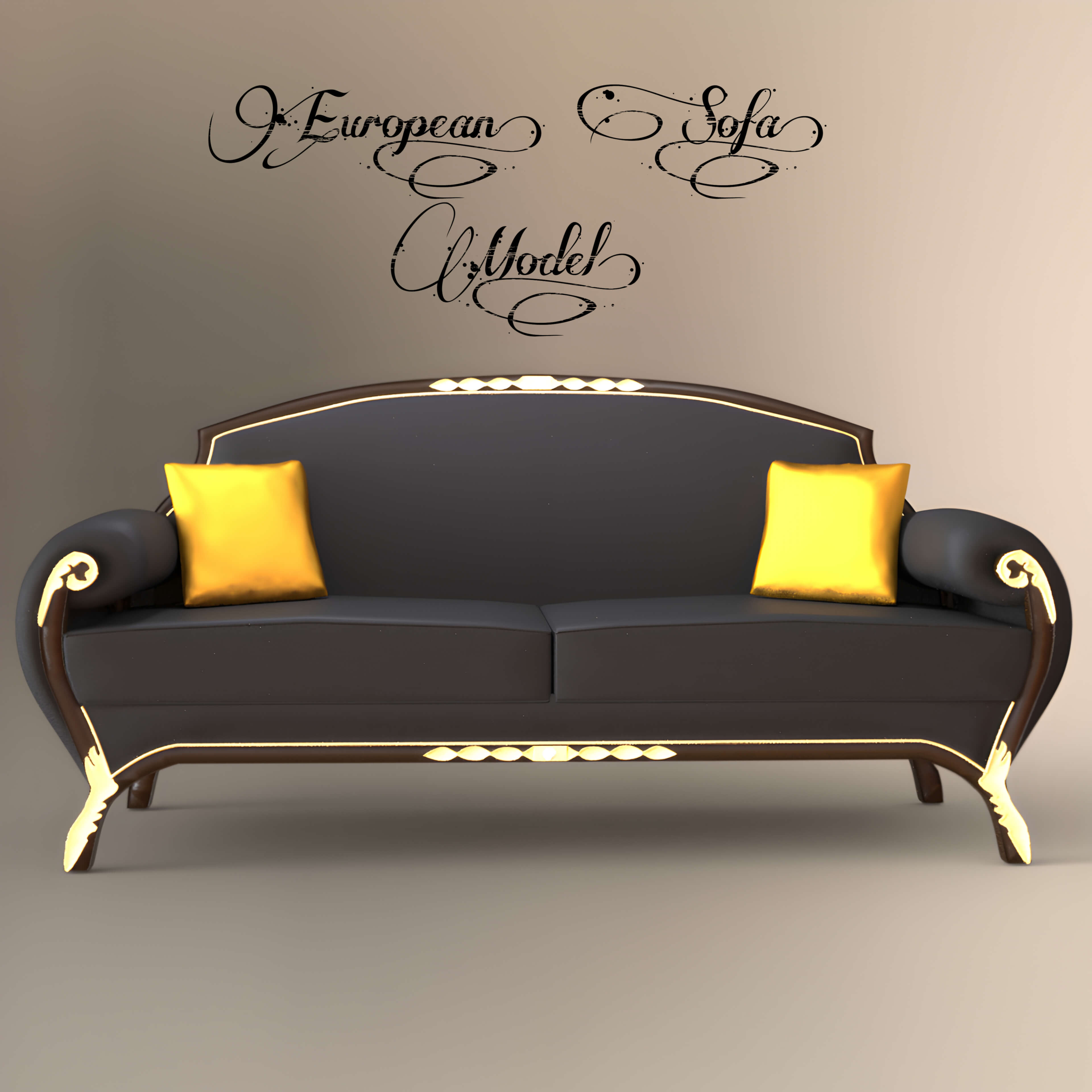 A3S P-Sofa Model 132 3D Render, Digital Artwork by Architect3DStudio