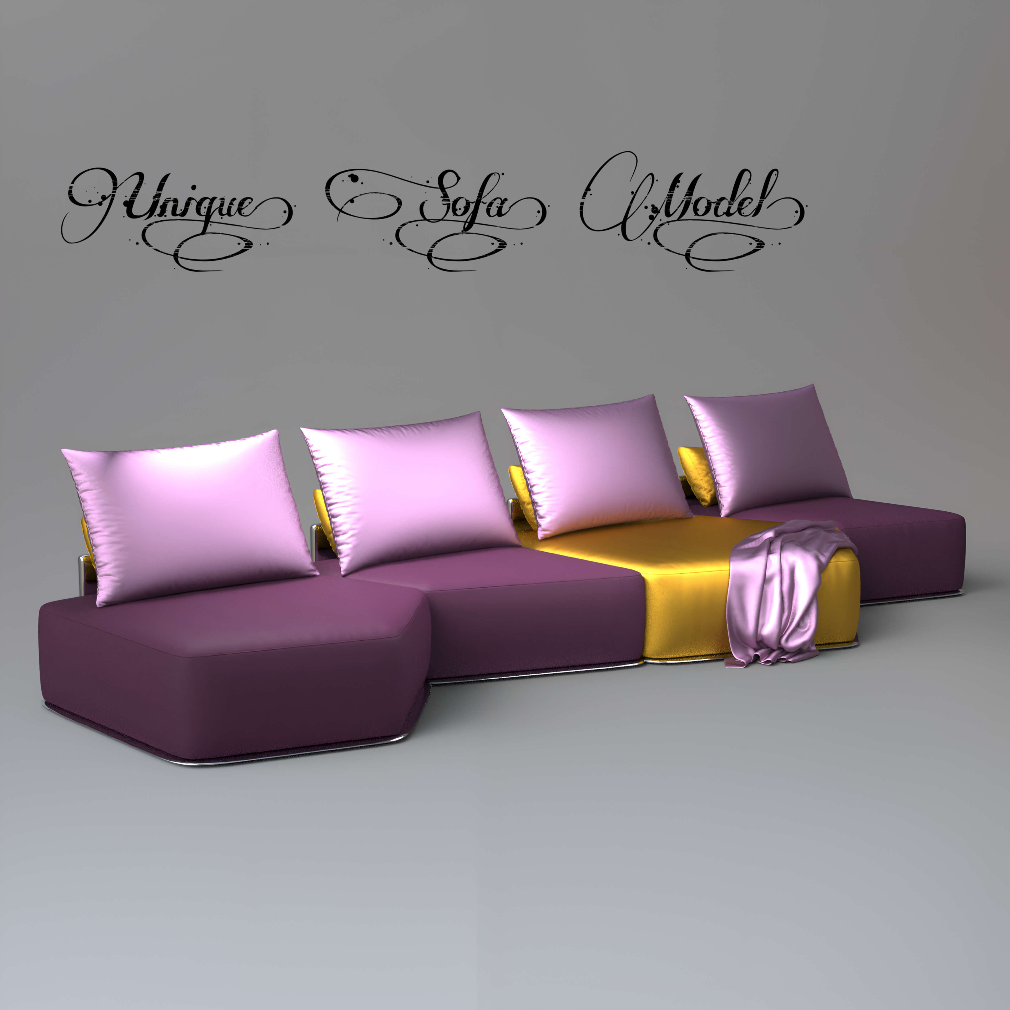 A3S P-Sofa Model 134 3D Render, Digital Artwork by Architect3DStudio