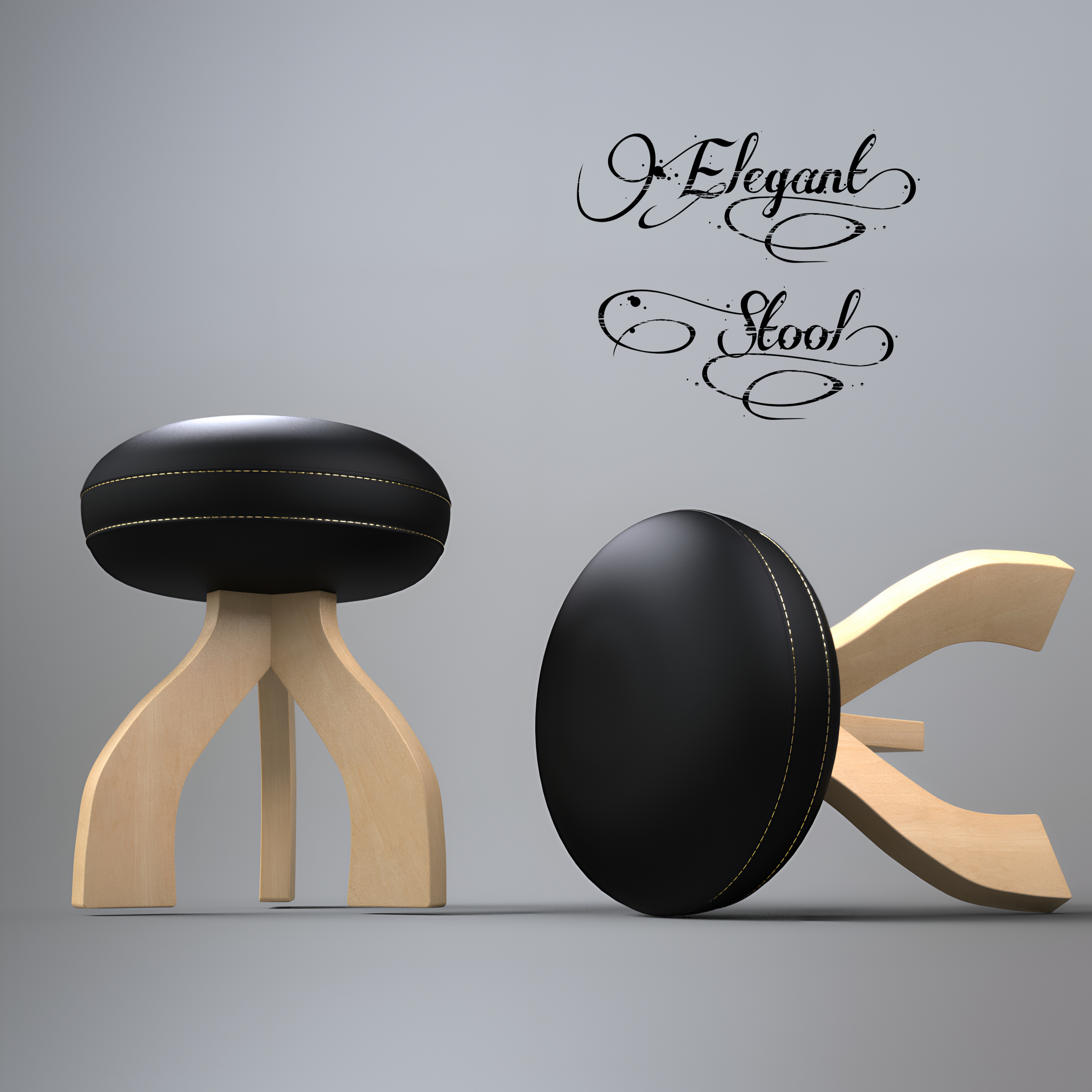 A3S P-Stool Model 10 3D Render, Digital Artwork by Architect3DStudio