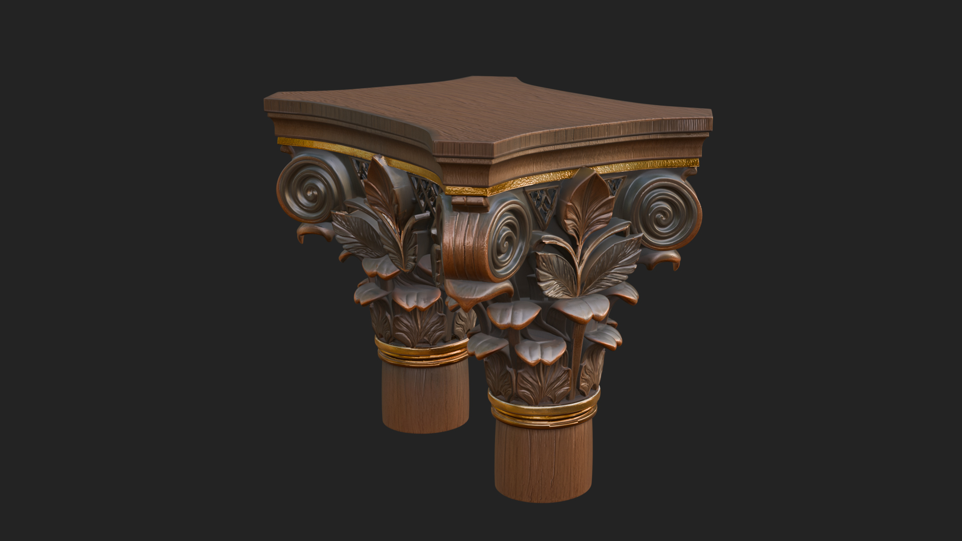 Acanthus Column Capital Design 2 3D Print Model 3D Model