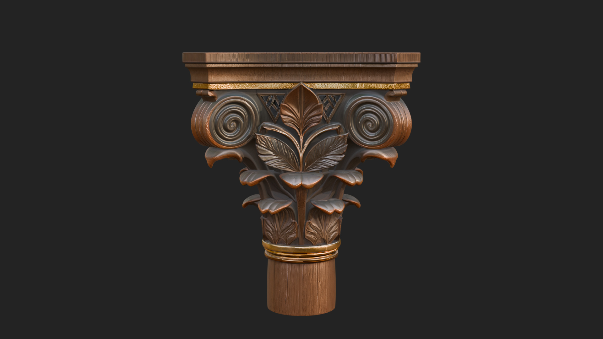 Acanthus Column Capital Design 2 3D Print Model 3D Model