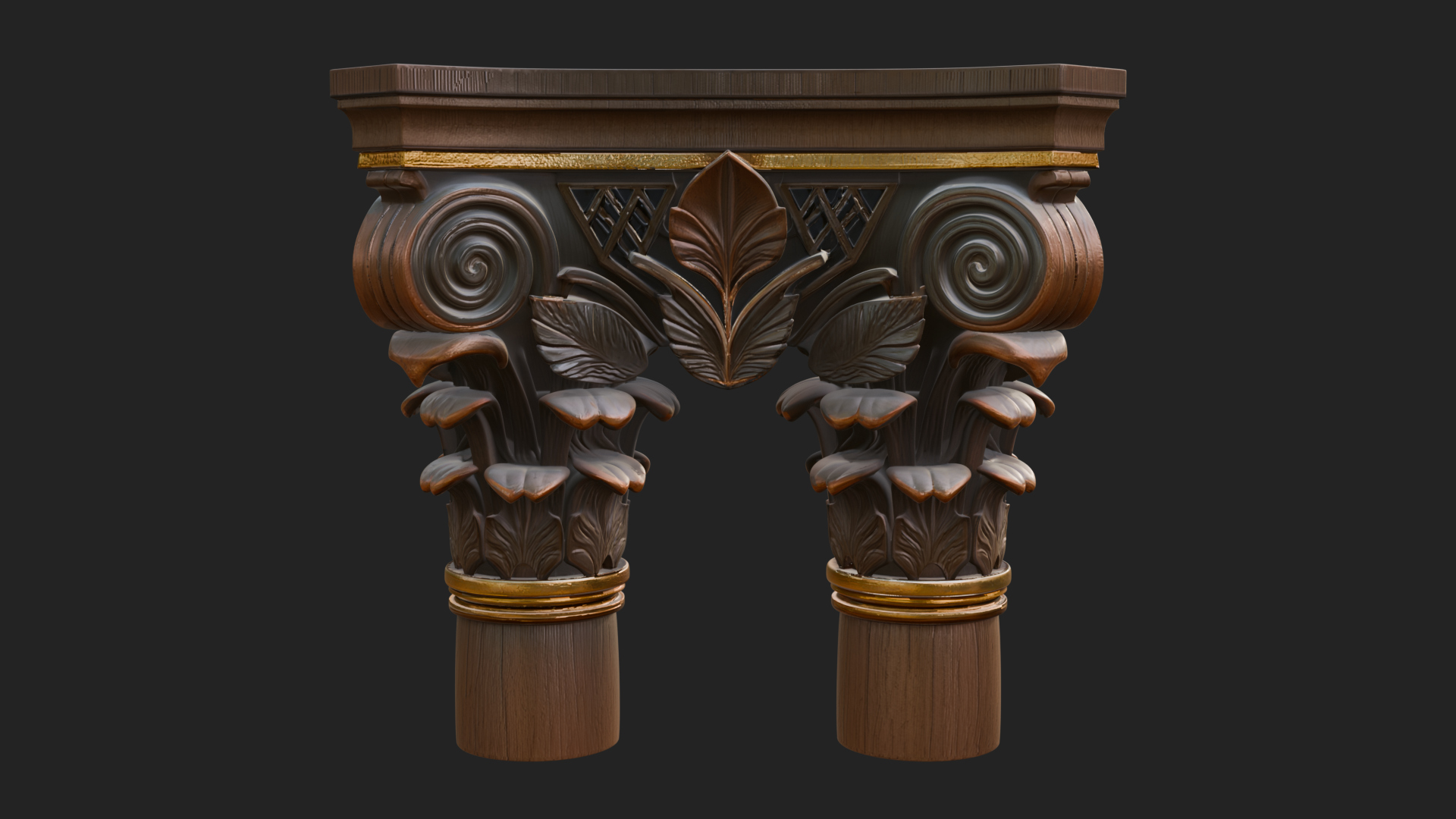 Acanthus Column Capital Design 2 3D Print Model 3D Model