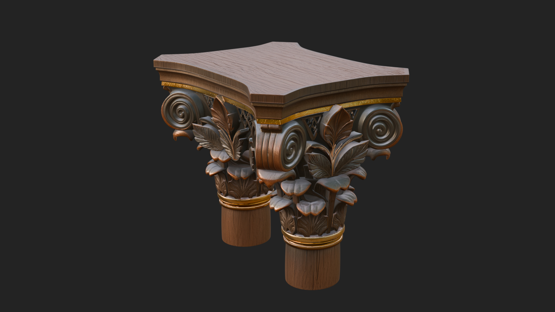 Acanthus Column Capital Design 2 3D Print Model 3D Model