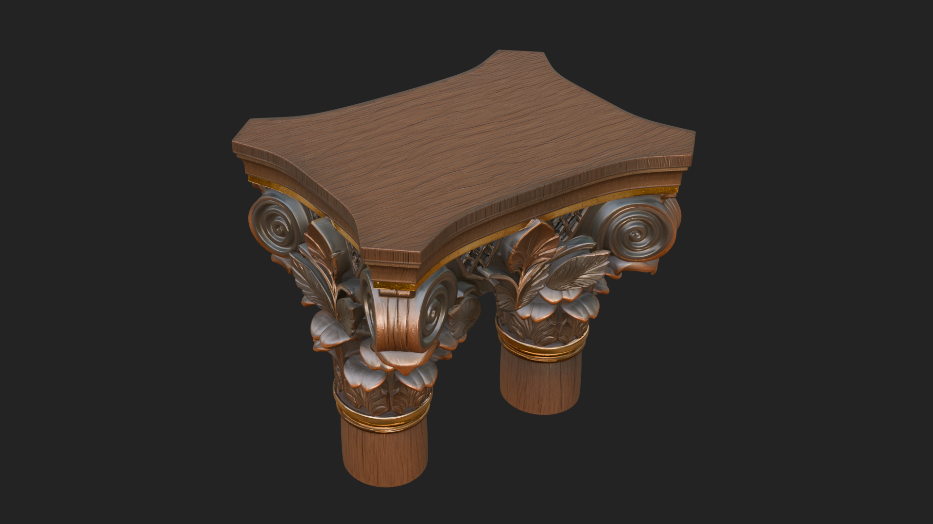 Acanthus Column Capital Design 2 3D Print Model 3D Model