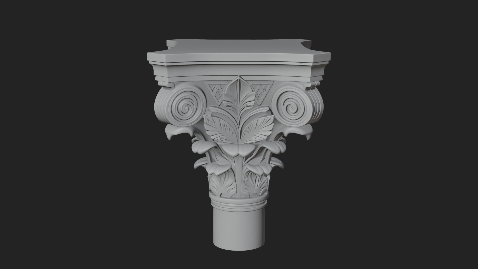 Acanthus Column Capital Design 2 3D Print Model 3D Model