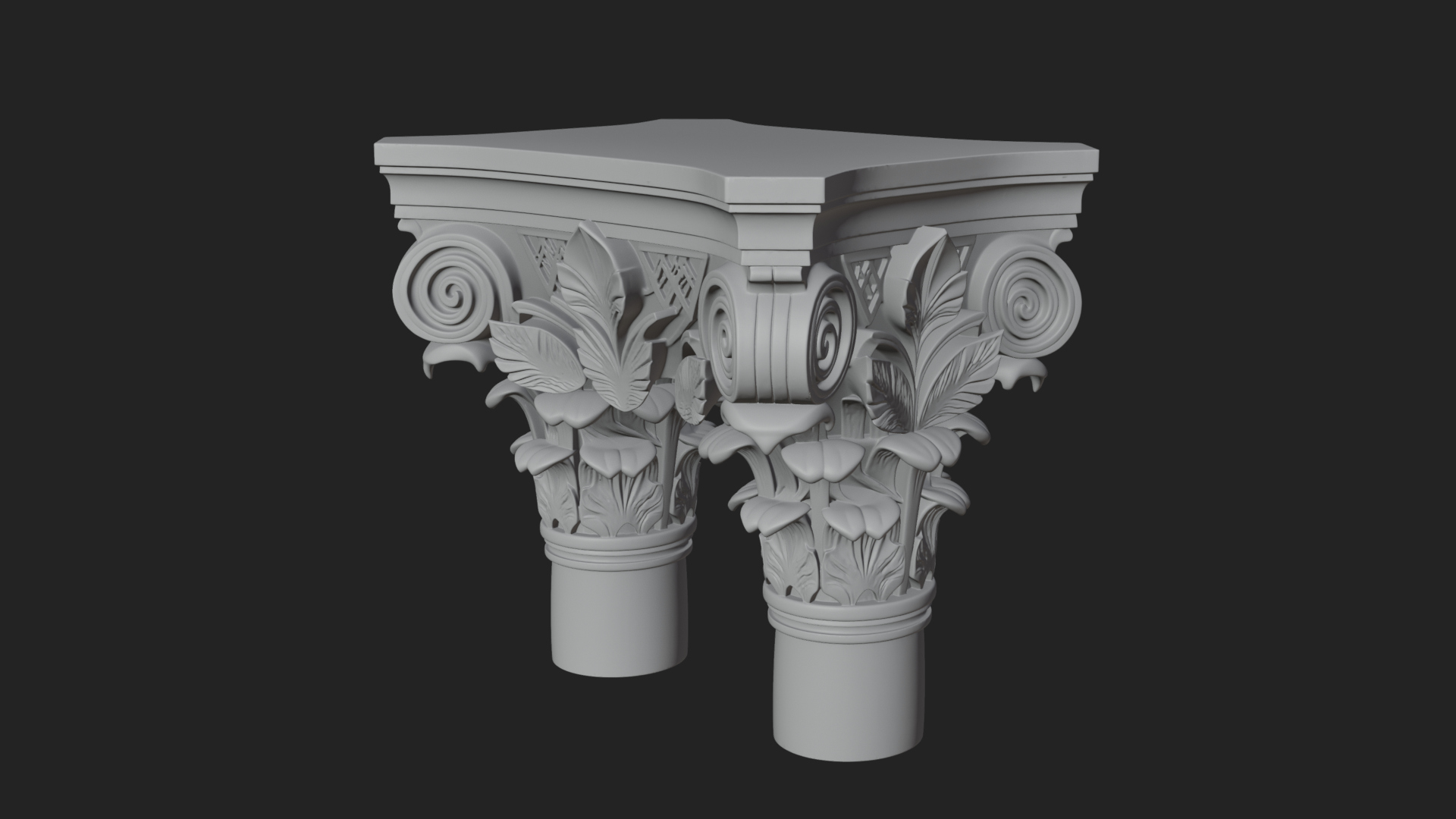 Acanthus Column Capital Design 2 3D Print Model 3D Model