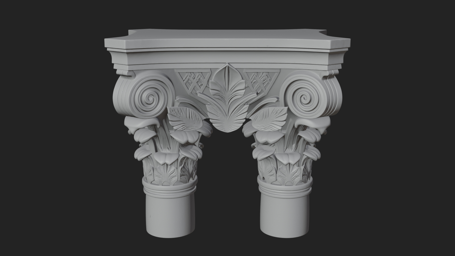 Acanthus Column Capital Design 2 3D Print Model 3D Model