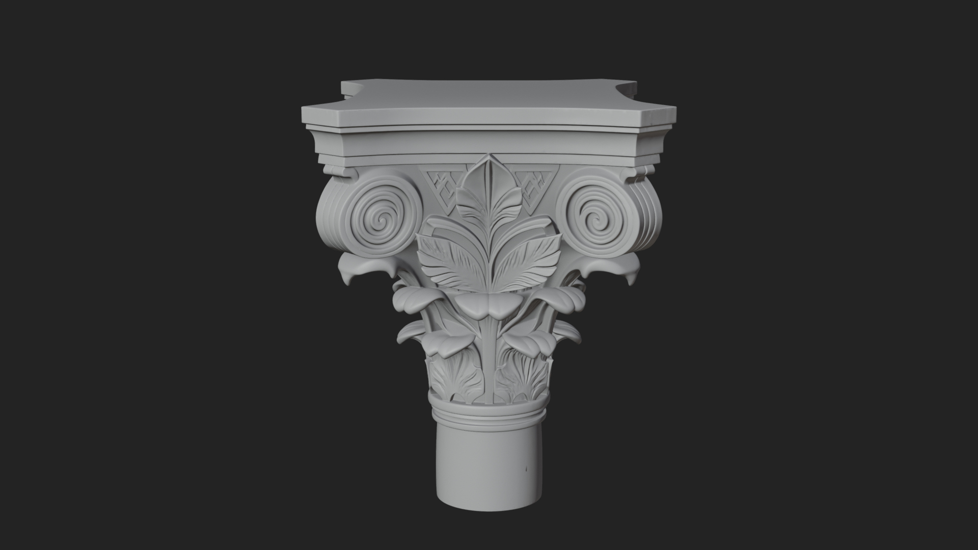 Acanthus Column Capital Design 2 3D Print Model 3D Model